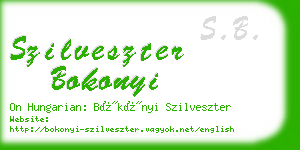 szilveszter bokonyi business card
